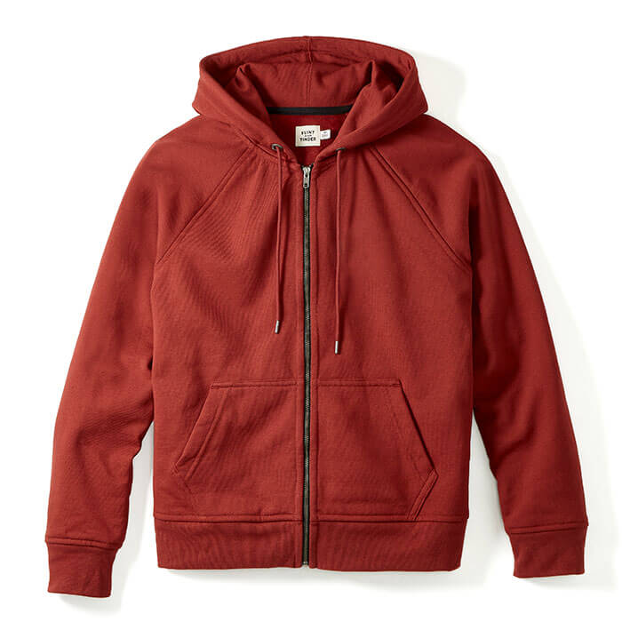 Red Wool & Polyester Hoodie